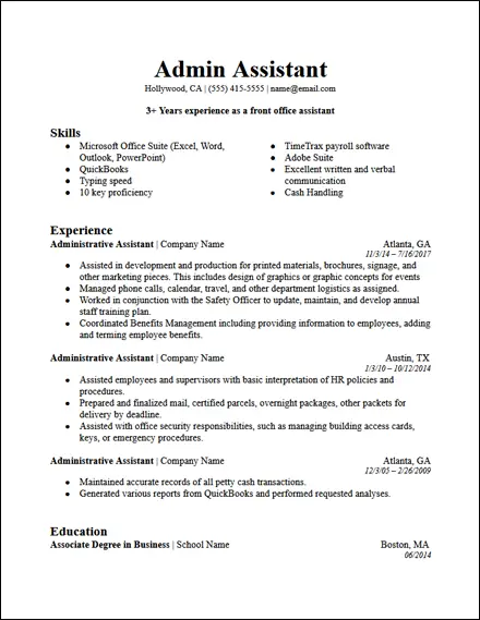 admin_assistant_resume_template_bold_professional_summary