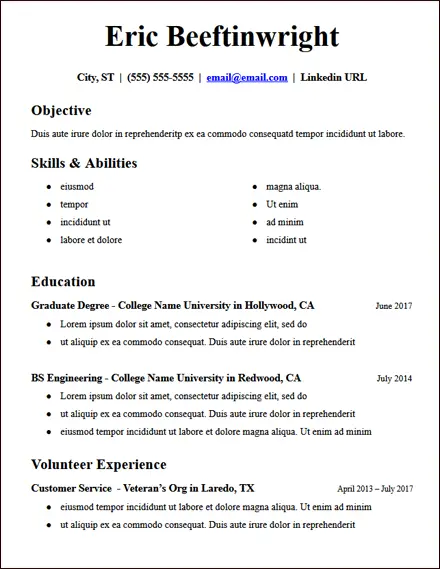 Skills Based Resume Templates Free To Download