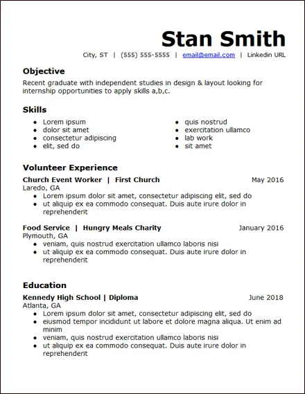 skills in resume for high school students