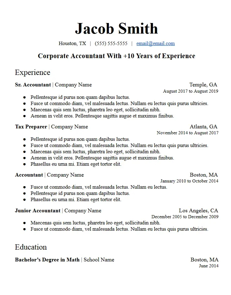 example profile summary in resume